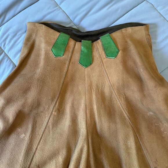 RARE Vintage 1940s Marge Riley Child Fringe Western Set Suede Vest & Culottes - Picture 10 of 16
